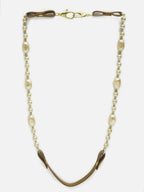 Brown Leather Beaded Mask Chaain - Ruby Raang - Distacart