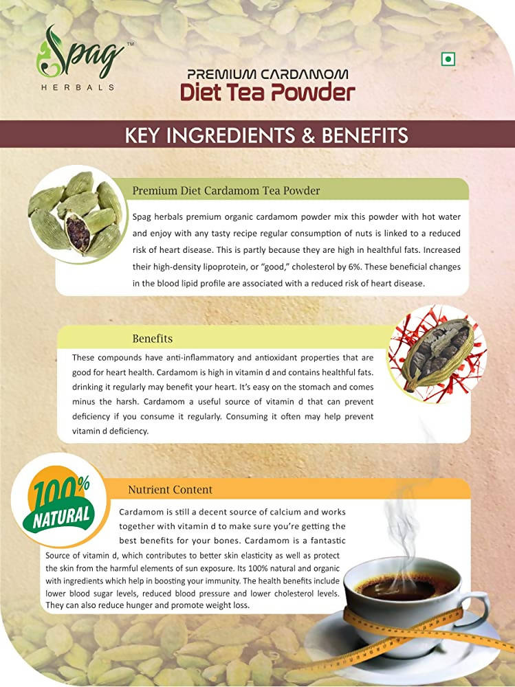 Spag Herbals Premium Instant Cardamom Diet Tea Powder - Distacart