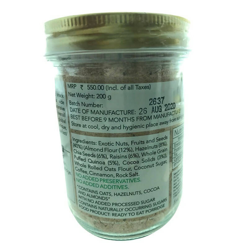 Thenibblebox Chocolate & Hazelnut Almond flour Superfood Porridge Instant Breakfast Mix - Distacart