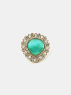 Ruby Raang Teardrop Green Stone Ring