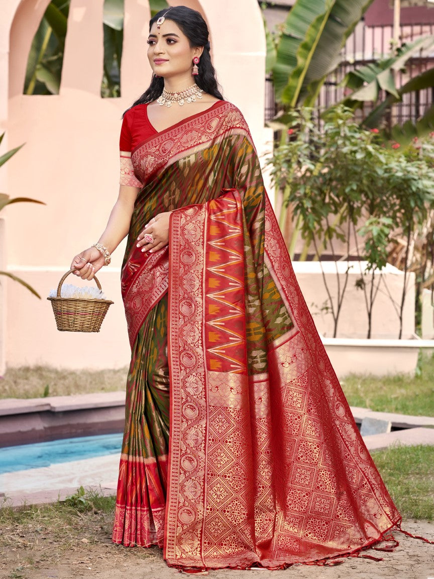 Anaita Brown Silk Saree With Blouse Piece - Distacart