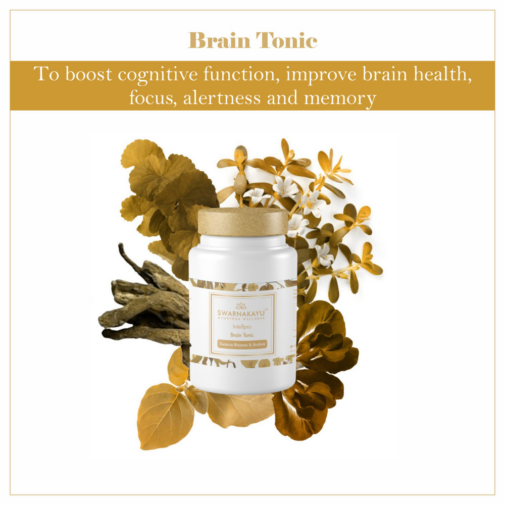Swarnakayu Intellpro Brain Tonic Tablets With Swarna Bhasma & Brahmi - Distacart