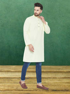 Even Apparels Men's Pure Cotton Yellow Kurta