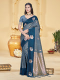 Sangam Prints Grey  Silk Woven Work Traditional Saree