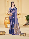 Sangam Prints Purple Silk Woven Work Traditional Saree - Distacart