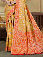 Sangam Prints Mustard Cotton Silk With Meena Woven Work Traditional Saree - Distacart