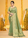 Sangam Prints Light Green Assam Silk Woven Work Traditional Saree