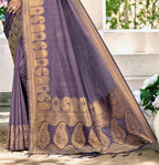 Sangam Prints Purple Assam Silk Woven Work Traditional Saree - Distacart