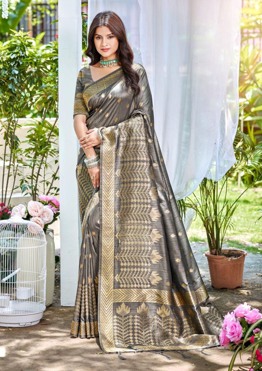 Sangam Prints Purple Assam Silk Woven Work Traditional Saree - Distacart