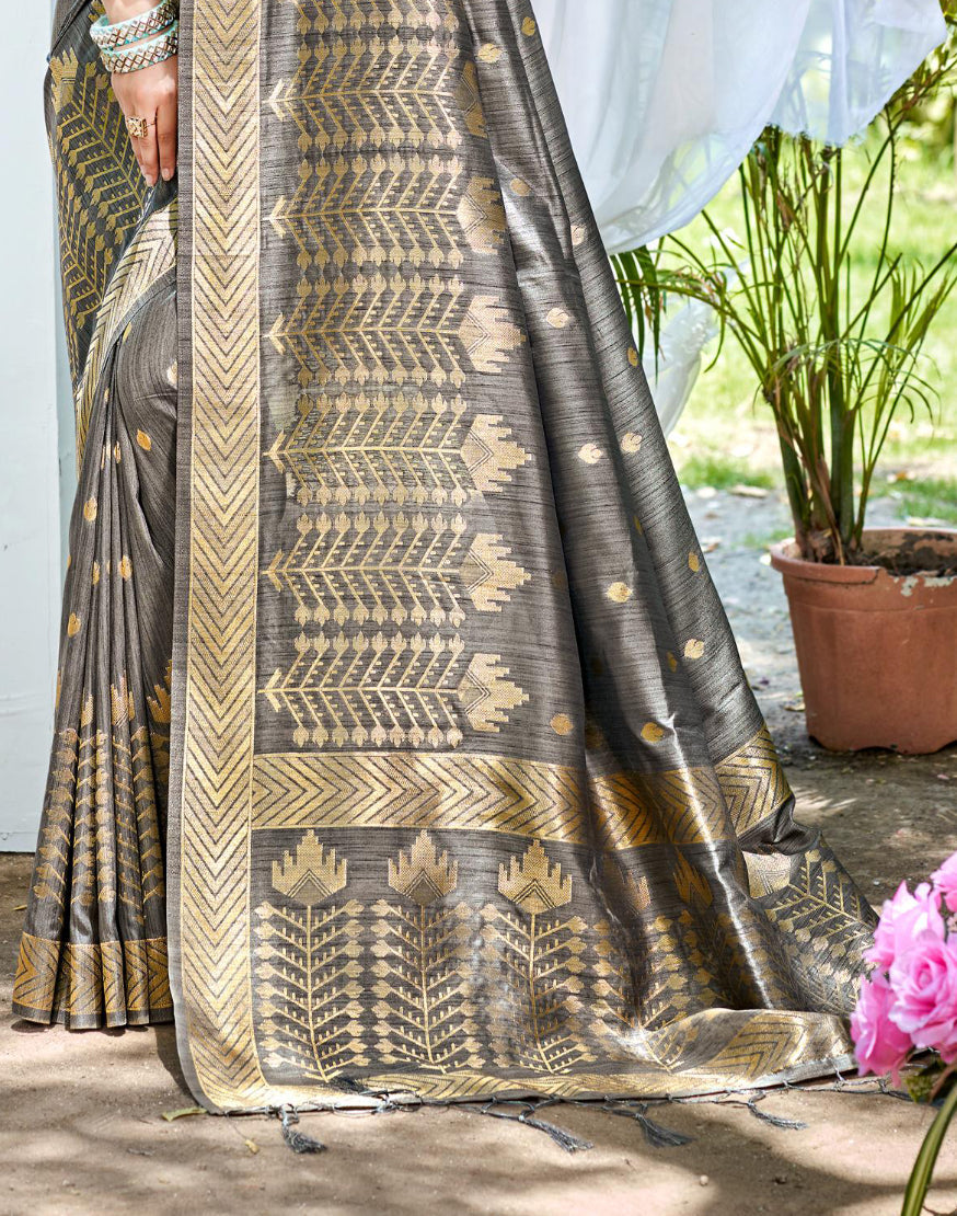 Sangam Prints Purple Assam Silk Woven Work Traditional Saree - Distacart