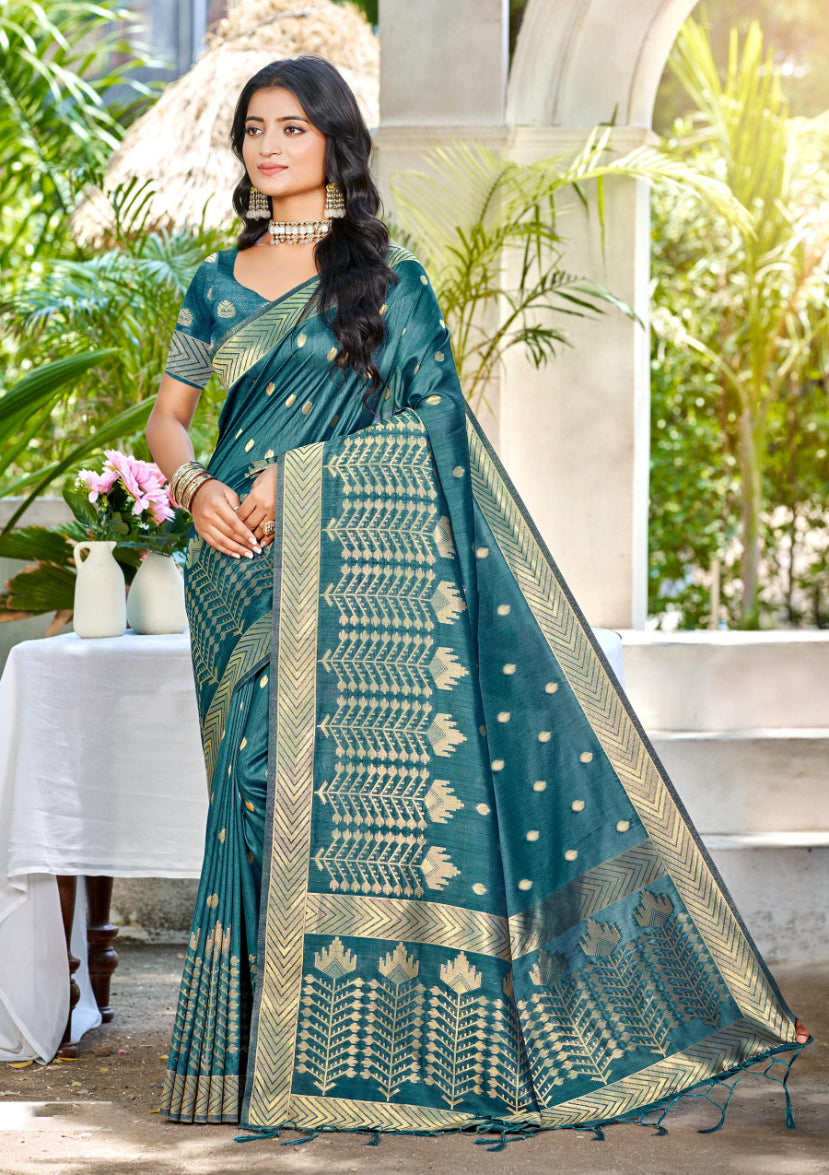 Sangam Prints Gray Assam Silk Woven Work Traditional Saree - Distacart