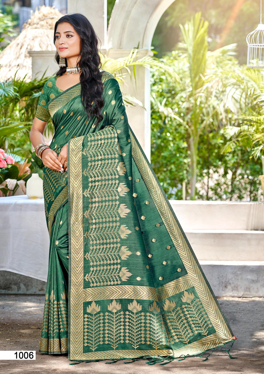 Sangam Prints Green Assam Silk Woven Work Traditional Saree - Distacart