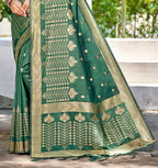 Sangam Prints Green Assam Silk Woven Work Traditional Saree - Distacart