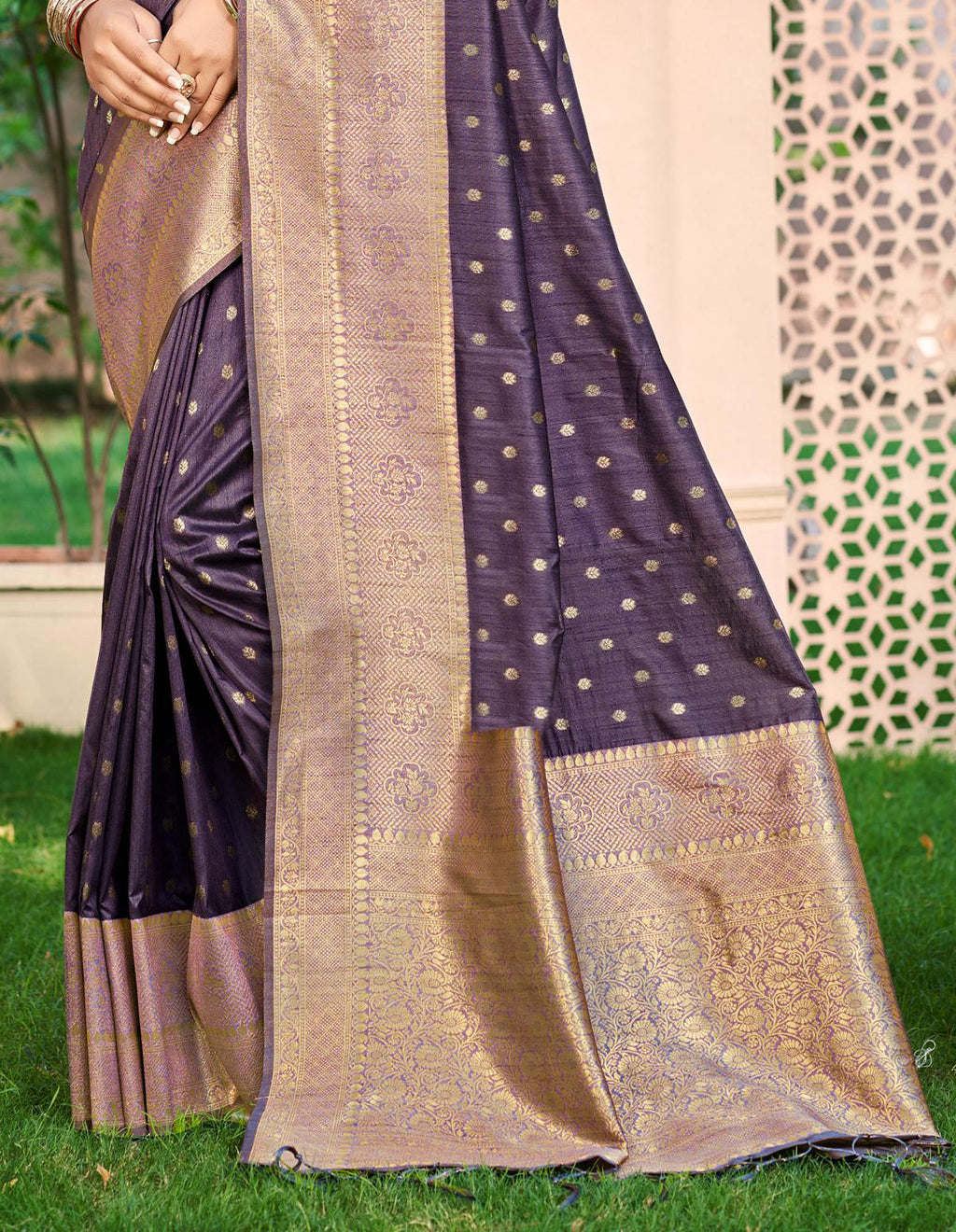 Sangam Prints Dark wine Assam Silk Woven Work Traditional Saree - Distacart
