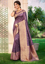 Sangam Prints Dark green Assam Silk Woven Work Traditional Saree - Distacart