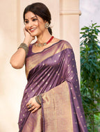 Sangam Prints Dark green Assam Silk Woven Work Traditional Saree - Distacart