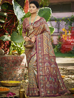 Sangam Prints Purple Silk Woven Work Traditional Saree - Distacart