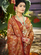 Sangam Prints Maroon Silk Woven Work Traditional Saree - Distacart