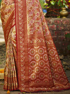 Sangam Prints Maroon Silk Woven Work Traditional Saree - Distacart