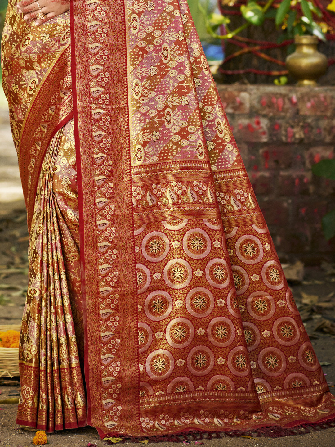 Sangam Prints Maroon Silk Woven Work Traditional Saree - Distacart