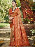 Sangam Prints Red Silk Woven Work Traditional Saree - Distacart