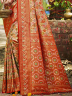 Sangam Prints Red Silk Woven Work Traditional Saree - Distacart