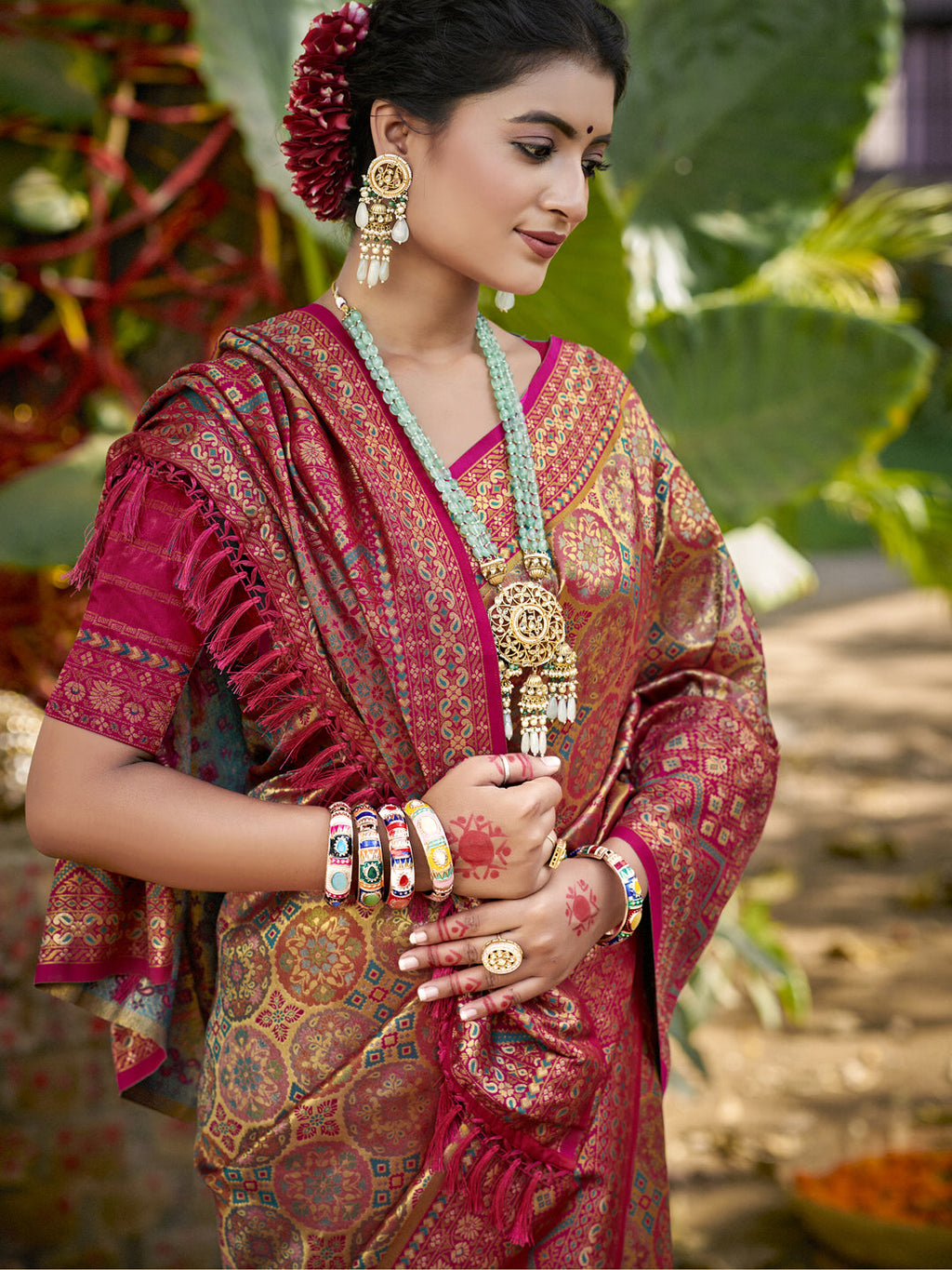 Sangam Prints Beige Silk Woven Work Traditional Saree - Distacart