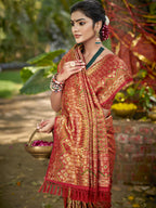 Sangam Prints Golden Silk Woven Work Traditional Saree - Distacart