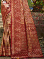 Sangam Prints Maroon Silk Woven Work Traditional Saree - Distacart