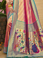 Sangam Prints Multi Color Kanjivaram Silk Woven Work Traditional Saree - Distacart