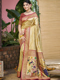 Sangam Prints Multi Color Kanjivaram Silk Woven Work Traditional Saree - Distacart