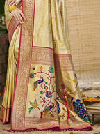 Sangam Prints Multi Color Kanjivaram Silk Woven Work Traditional Saree - Distacart