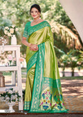 Prazu Fashion Light Green Kanjivaram Silk Weaving Wedding Wear Saree - Distacart