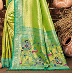 Sangam Prints Multi Color Kanjivaram Silk Woven Work Traditional Saree - Distacart