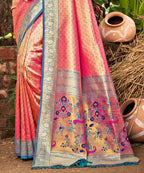 Sangam Prints Multi Color Kanjivaram Silk Woven Work Traditional Saree - Distacart