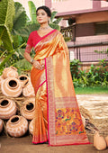 Sangam Prints Multi Color Kanjivaram Silk Woven Work Traditional Saree - Distacart