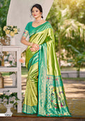 Sangam Prints Multi Color Kanjivaram Silk Woven Work Traditional Saree - Distacart
