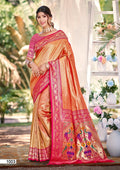 Sangam Prints Multi Color Kanjivaram Silk Woven Work Traditional Saree - Distacart