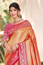 Sangam Prints Multi Color Kanjivaram Silk Woven Work Traditional Saree - Distacart