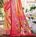 Sangam Prints Multi Color Kanjivaram Silk Woven Work Traditional Saree - Distacart