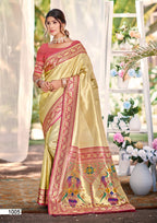 Sangam Prints Multi Color Kanjivaram Silk Woven Work Traditional Saree - Distacart