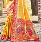 Sangam Prints Multi Color Kanjivaram Silk Woven Work Traditional Saree - Distacart