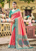 Sangam Prints Multi Color Kanjivaram Silk Woven Work Traditional Saree - Distacart