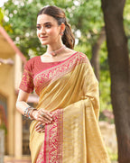 Sangam Prints Multi Color Kanjivaram Silk Woven Work Traditional Saree - Distacart