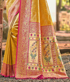 Sangam Prints Multi Color Kanjivaram Silk Woven Work Traditional Saree - Distacart