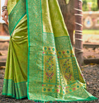 Sangam Prints Multi Color Kanjivaram Silk Woven Work Traditional Saree - Distacart