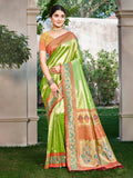 Sangam Prints Green Kanjivaram Silk Woven Work Traditional Saree