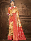 Sangam Prints Multi Color Dharmavaram Woven Work Traditional Saree - Distacart