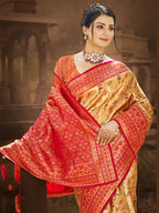 Sangam Prints Multi Color Dharmavaram Woven Work Traditional Saree - Distacart