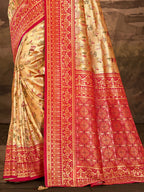 Sangam Prints Multi Color Dharmavaram Woven Work Traditional Saree - Distacart